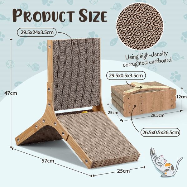 Cat Scratching Board Cat Tree Scratcher Pad Lounge Toy Furniture Corrugated Cardboard