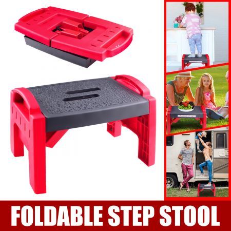 Portable Folding Step Stool Ladder Non slip Caravan Camping Durable Lightweight