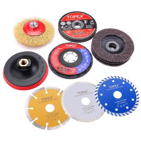 20PCs 115mm Cutting Wheel Flap Grinding Disc Wire Brush Diamond Turo Blades Kit