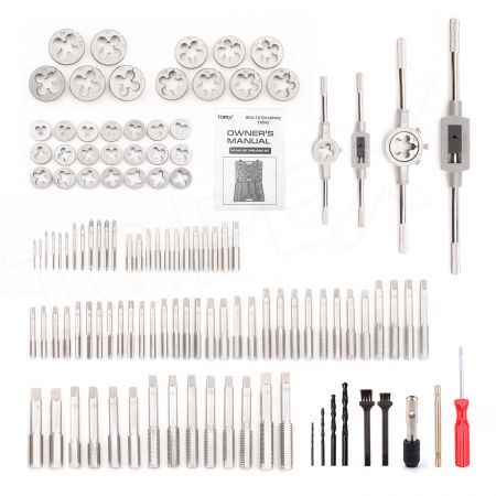 TOPEX 118-Piece Metric Tap and Die set Screw Thread Drill Repair Kit M2-M18