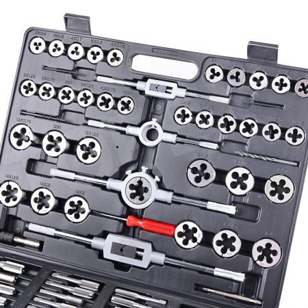 TOPEX 118-Piece Metric Tap and Die set Screw Thread Drill Repair Kit M2-M18