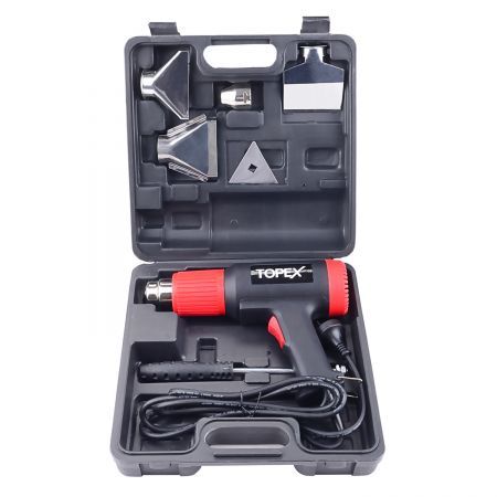 TOPEX Heat Gun Hot Air Heating Tool Kit Dual Speed w/ 5 Accessories Storage Case