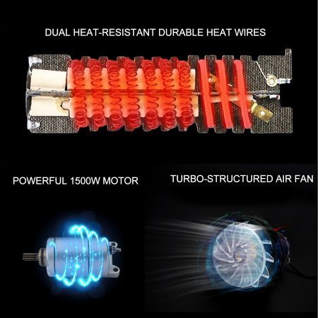 TOPEX Heat Gun Hot Air Heating Tool Kit Dual Speed w/ 5 Accessories Storage Case