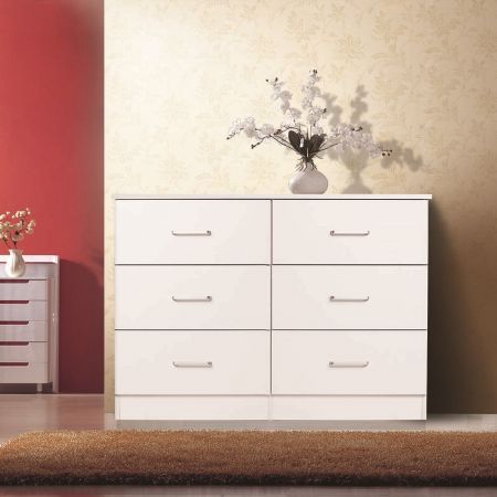 Redfern White 6 Drawer Lowboy