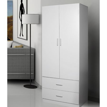 Redfern White 2 Door 2 Drawer Wardrobe