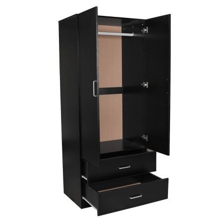 Redfern Black 2 Door 2 Drawer Wardrobe