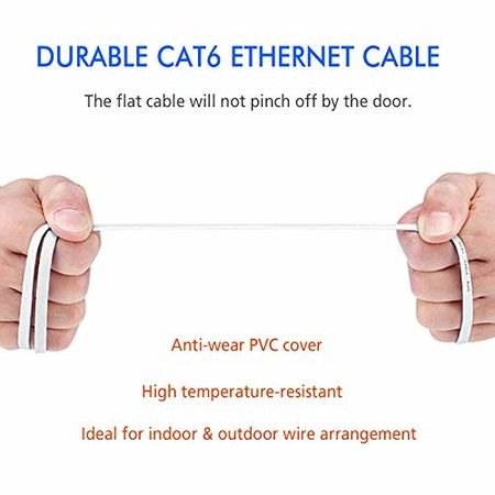 Cat6 8M Ethernet Cable White Flat Internet Network Lan patch cords Rj45 Connectors for Router