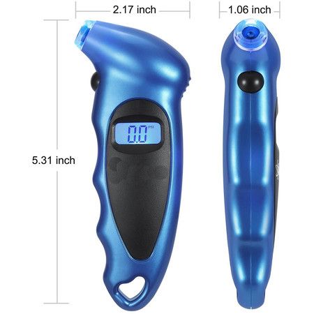 Digital Tire Pressure Gauge 150 PSI 4 Settings for Car Truck Bicycle with Backlit LCD and Non-Slip Grip, Blue