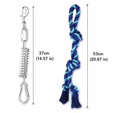 Spring Pole Dog Rope Toy Pet Dog Heavy Duty Pull Tether Tug of War, Hanging Bungee Toy for Outdoor Exercise, for Medium Large Dog Muscle Builder