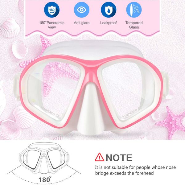 Kids Snorkel Set-Scuba Dry Top Diving Mask Anti-Leak Impact Resistant Panoramic Tempered Glass Easybreath Snorkeling Packages Professional Swimming Gear