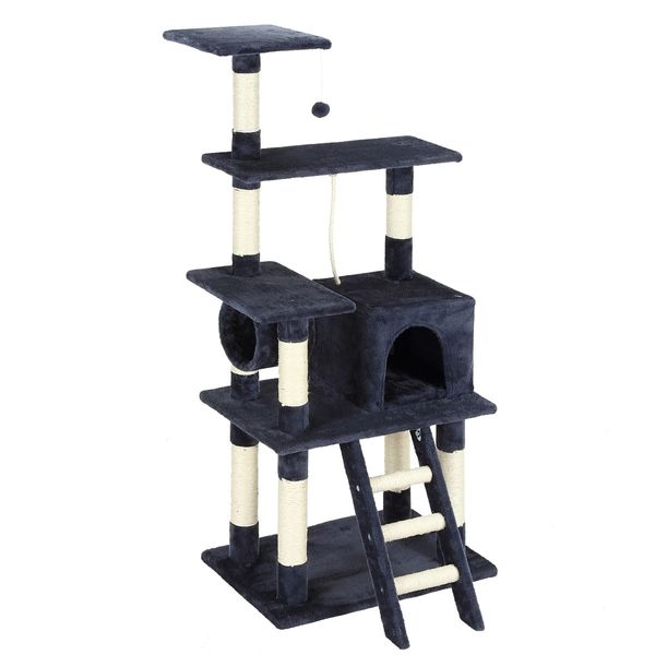 Cat Scratching Post Gym Climbing Tree Pole Tower Kitten Playhouse Pet Furniture Ladder Perch Toy 135cm Tall Multi Levels