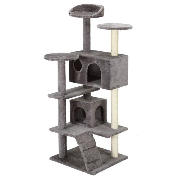 Cat Scratching Post Climbing Tree Tower Scratcher Pole Soft Perch Play House Exercise Gym 130cm Medium Tall