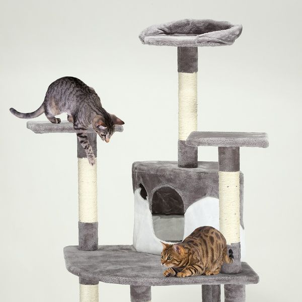 Large Cat Tree Scratching Post Pole Playhouse Gym Home Climbing Tower Perches Condos 200cm Tall 8 Levels