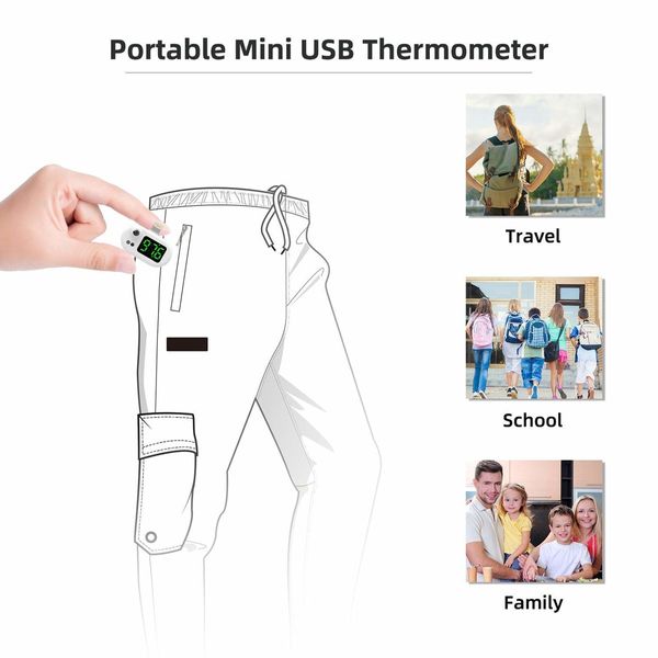 Mobile Phone Thermometer LED Digital Display No Contact, Fast Measurement Suitable for Apple IPhone