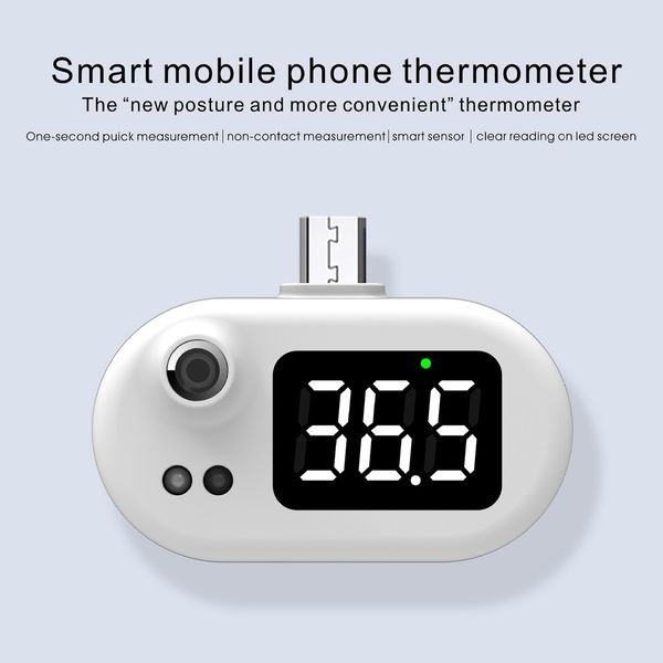 Mobile Phone Thermometer LED Digital Display No Contact, Fast Measurement Suitable for Micro2.0