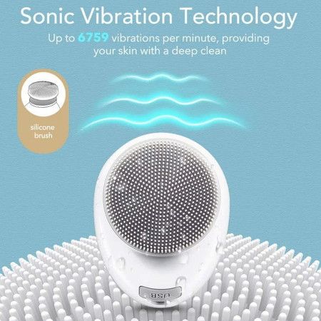 2021 Cleanse & Heated Massager Sonic Vibrations Facial Cleansing Brush