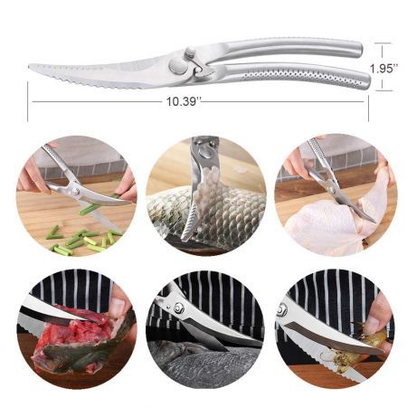 Kitchen Shears, Kitchen Scissors Heavy Duty, Multifunctional Poultry Shears Spring-Loaded Food Scissors