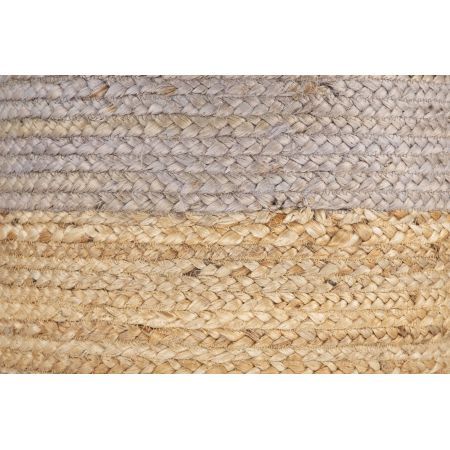 Ava Dual Color Jute Pouf NAT/ GREY