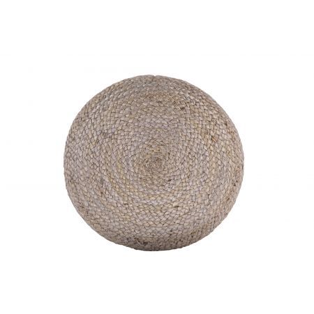 Ava Dual Color Jute Pouf NAT/ GREY