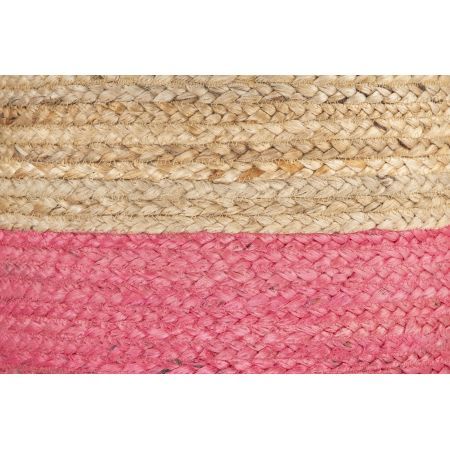 Ava Dual Color Jute Pouf NAT/ Pink