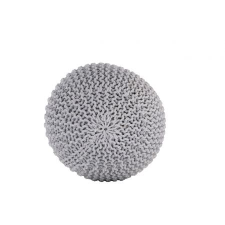 Ava Knitted Pouf LIGHT GREY