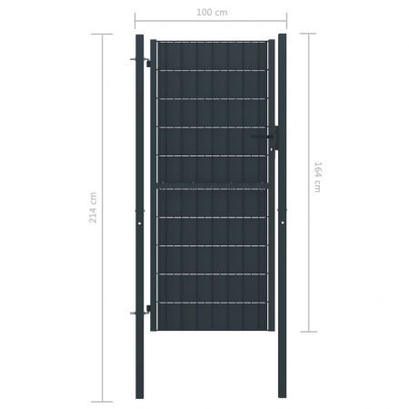 Fence Gate Steel 100x164 cm Anthracite