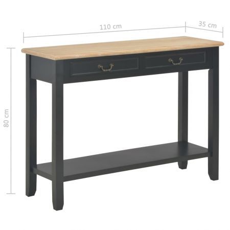 Console Table Black 110x35x80 cm Wood