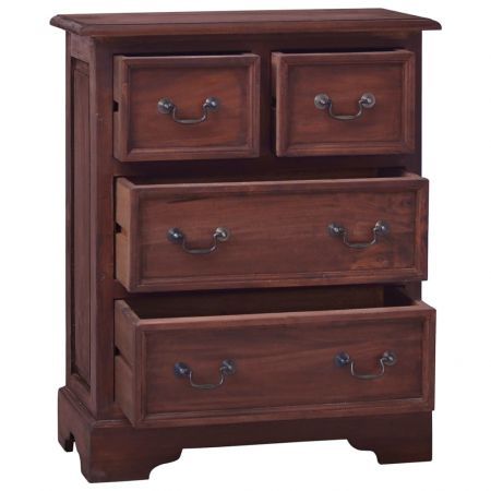 Chest of Drawers Classical Brown Solid Mahogany Wood