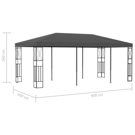 Gazebo 3x6 m Anthracite Fabric