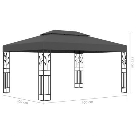 Gazebo with Double Roof 3x4m Anthracite