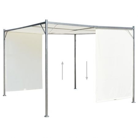 Pergola with Adjustable Roof Cream White 3x3 m Steel