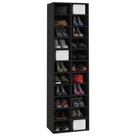 Shoe Cabinet Black 54x34x183 cm Chipboard