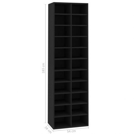 Shoe Cabinet Black 54x34x183 cm Chipboard