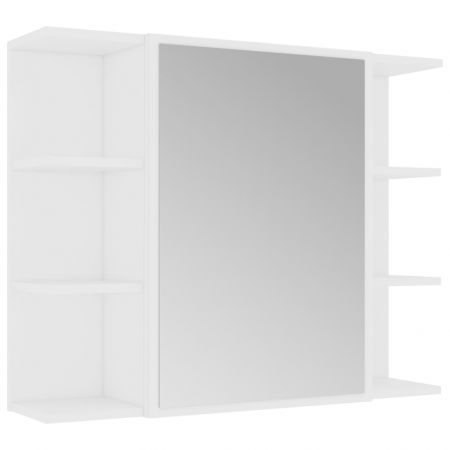 Bathroom Mirror Cabinet White 80x20.5x64 cm Chipboard