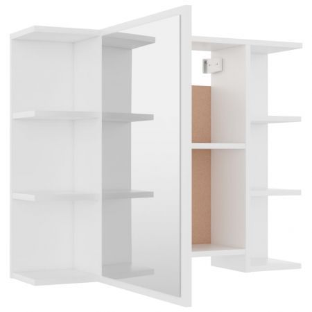 Bathroom Mirror Cabinet White 80x20.5x64 cm Chipboard