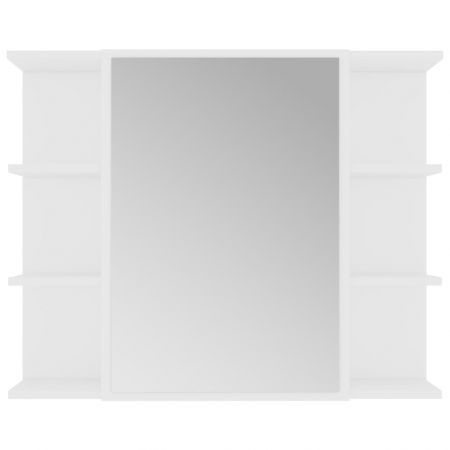 Bathroom Mirror Cabinet White 80x20.5x64 cm Chipboard