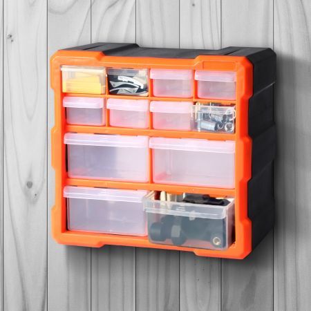 Tool Storage Cabinet Organiser Drawer Bins Toolbox Part Chest Divider 12 Drawers