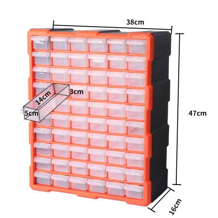 Tool Storage Cabinet Organiser Drawer Bins Toolbox Part Chest Divider 60 Drawers