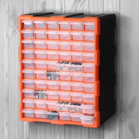 Tool Storage Cabinet Organiser Drawer Bins Toolbox Part Chest Divider 60 Drawers