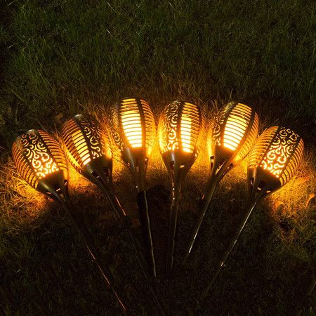 Solar Lights Outdoor Upgraded 43"(1 PACK) 96 LED Waterproof Flickering Flames Torch Lights