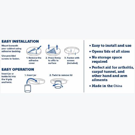 EZ Off Jar Opener-Under Cabinet Jar Lid & Bottle Opener-Great for Seniors & Weak or Arthritic Hands