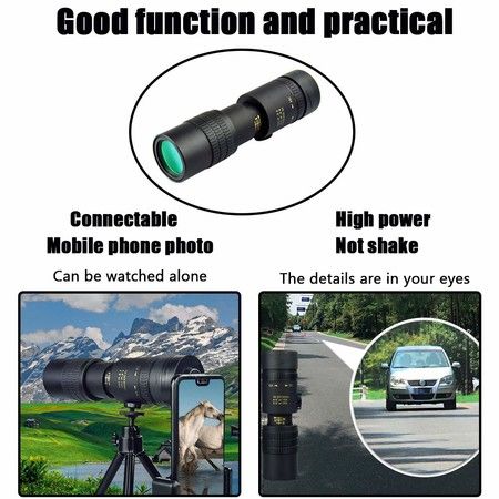 Super Telephoto Zoom Monoculars - 4K 10-300X40Mm Waterproof and Anti-Fog Night Vision