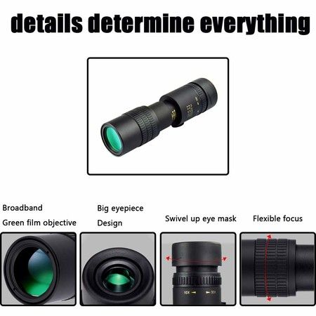 Super Telephoto Zoom Monoculars - 4K 10-300X40Mm Waterproof and Anti-Fog Night Vision