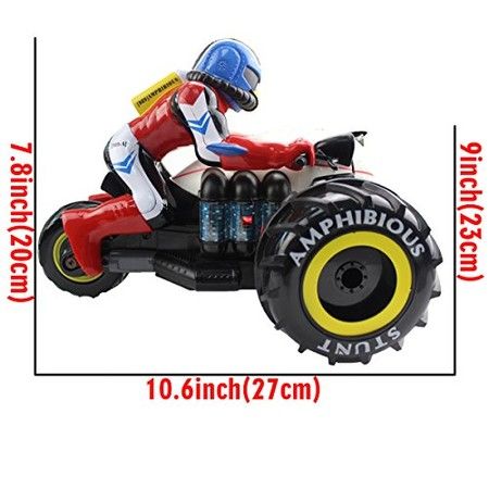 Amphibious High Speed Spinning Stunt Motorcycle Drives on Land and Water Vehicle Toys