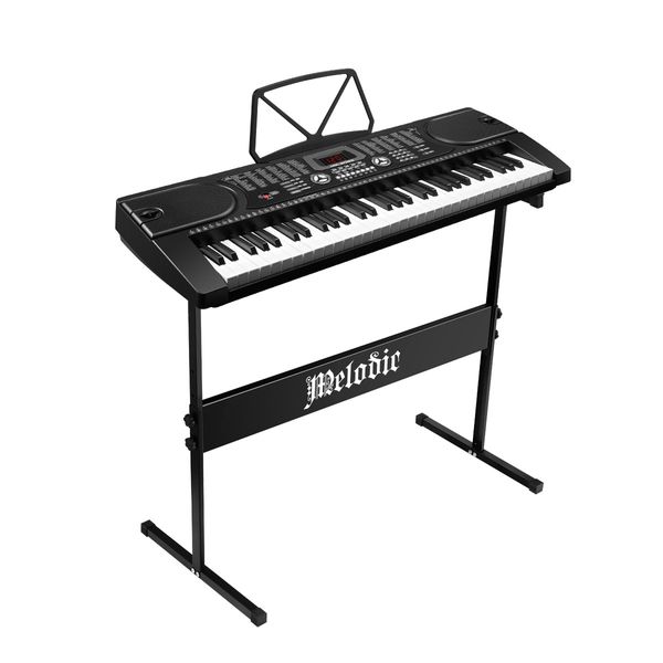 Melodic 61-Key Electronic Piano Keyboard LED 255 Timbres Rhythms Audio Input