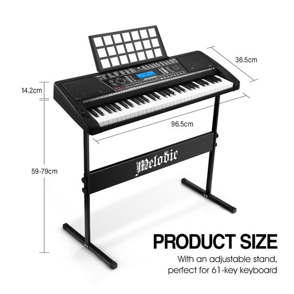 Melodic 61-Key Electronic Piano Keyboard 345 Timbres 40 Demo Songs Music Stand