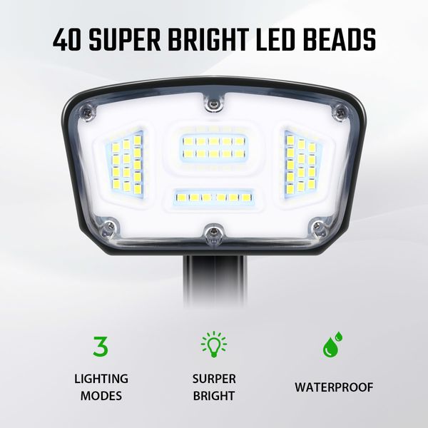 4x 40 LED Solar Powered Garden Lights Outdoor Security Sensor Spotlight