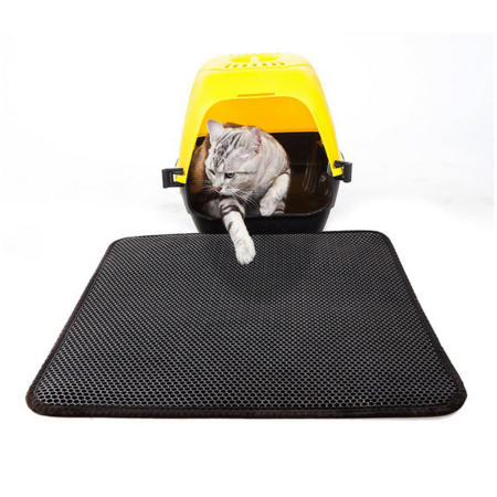 Cat Litter Mat Litter Trapper Size 24in X 15in, Honeycomb Double-Layer Design Waterproof Urine Proof Material, 2-Layer Sifting