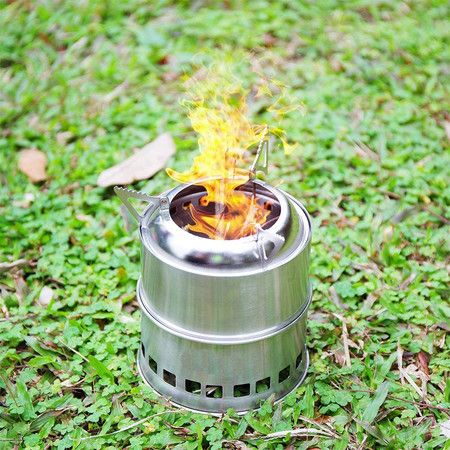 Potable Wood Burning Stoves for Picnic BBQ Camping Hiking with Grill Grid