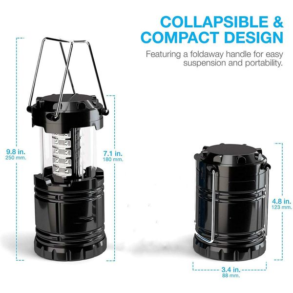 2 Pack LED Camping Lantern, Super Bright Portable Survival Lanterns, Must Have During Hurricane, Emergency Original Collapsible Camping Lights